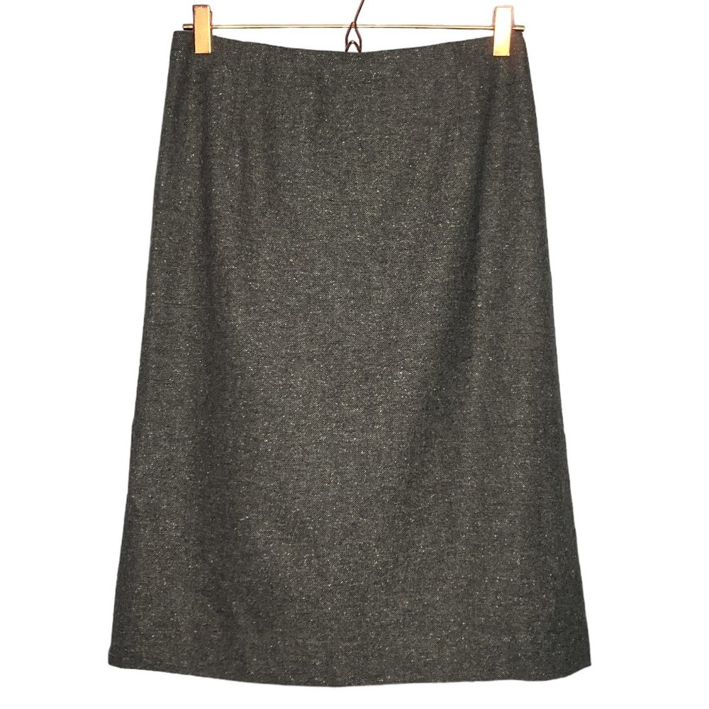 Pendleton Size 6 Brown Tweed Lambs Wool Silk Blend Pencil Skirt Made In USA